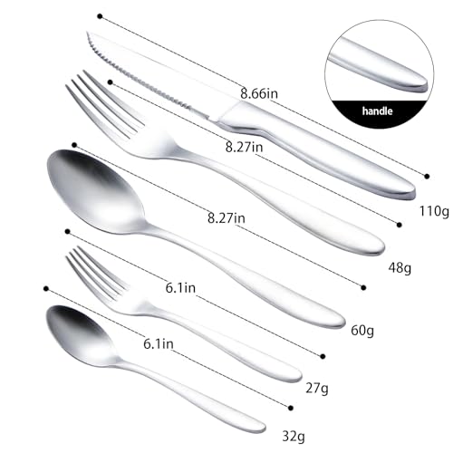 Silverware Set with Steak Knives (20 Count)