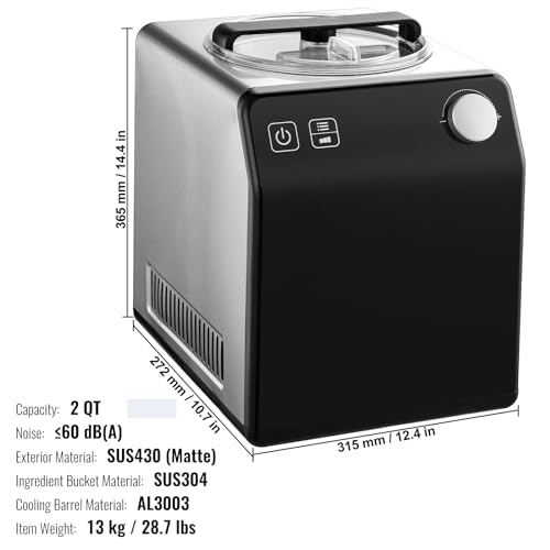 Upright Automatic Ice Cream Maker with Built