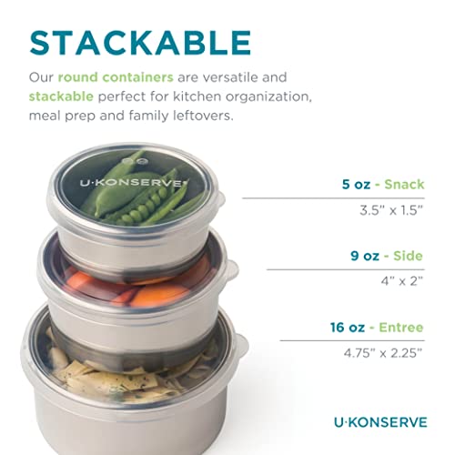 U Konserve Stainless Steel Round Nesting Containers Trio Set of 3