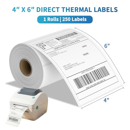 4" x 6" Thermal Labels for Zebra Rollo Direct Thermal Printers