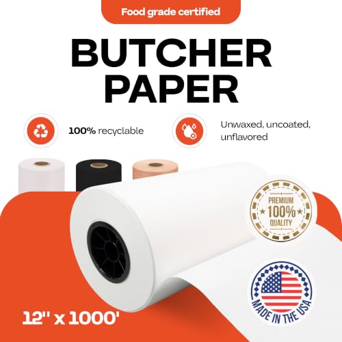 White Butcher Paper 12" x 12000" (1000 Sq Ft)
