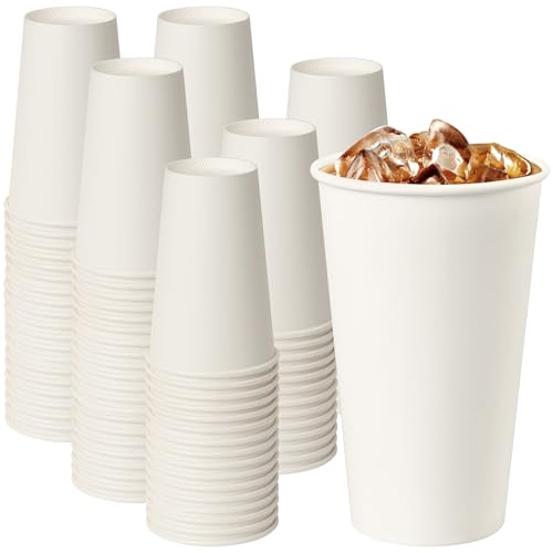 16 oz 200 Pack White Disposable Paper Coffee Cups (200 Count)