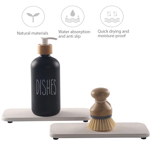 2Pcs Stone Soap Trays Water Absorbing Diatomite Coaster (2 Count)