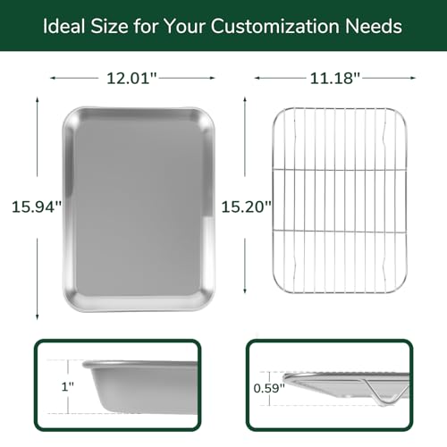 18 0 Stainless Steel Baking Sheet with Cooling Rack