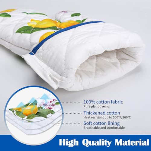 Summer Lemon Oven Mitts and Pot Holders Set (4 Count)