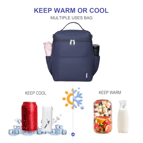 NOL Insulated Lunch Bags for Women Cooler Bag Lightweight Nylon Waterproof Lunch Box for Work