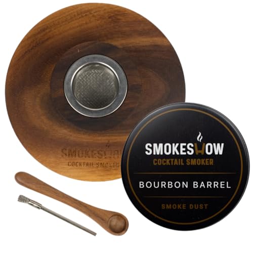 Premium Walnut Wood Cocktail Smoker with One 4 oz tin. Great for Whiskey & Old Fashion. Coated in Safe Food Natural Beeswax