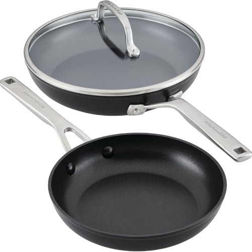Hard Anodized Induction Nonstick Frying Pan Set With Lid