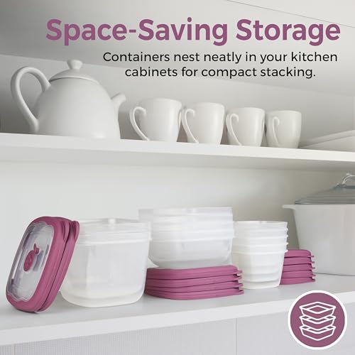 3.1 Cup Plastic Bowls Food Storage Container With Lid For Leftovers (25 Fl Oz)