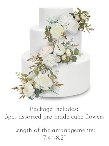 3Pcs Premade Cake Flowers (3 Count)