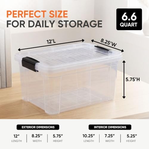 6.6 Quart Clear Plastic Storage Boxes with Lids (18 Count)