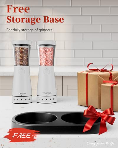 Electric Salt and Pepper Grinder Set with Storage Base (2 Count)