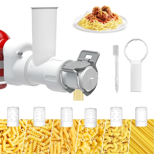Pasta Maker Attachment for Kitchenaid Stand Mixer with 6 Different Shapes of Pasta Outlet