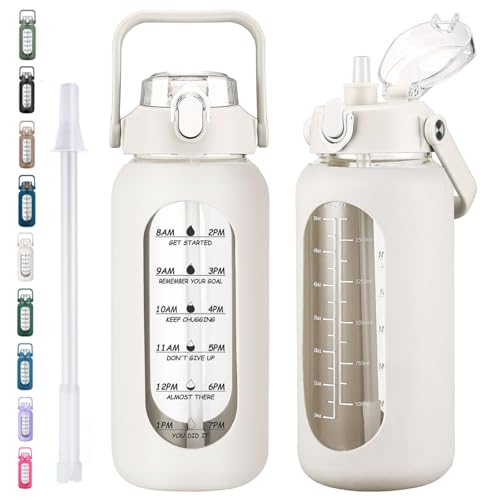 64oz Glass Water Bottles with Straw