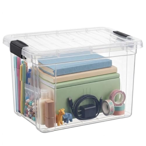 4.75 Quart Clear Plastic Storage Boxes with Lids