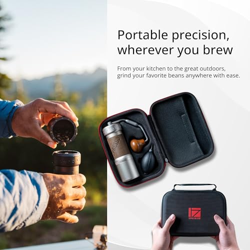 K Ultra Manual Coffee Grinder Iron Gray with Carrying Case