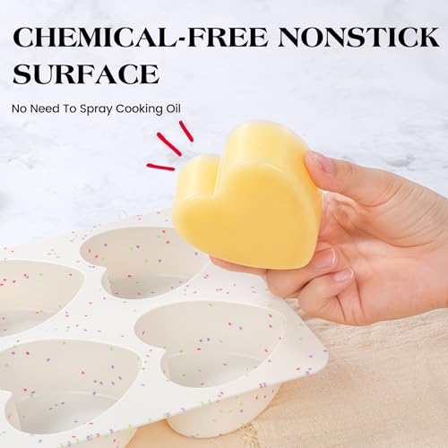 3 Inch Large Heart Shaped Silicone Molds for Chocolate (2 Count)