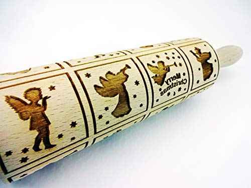 Embossing Rolling Pin for Christmas Cookies