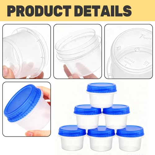 12 Pack Freezer Containers with Screw On Lids 6 Oz (12 Count)