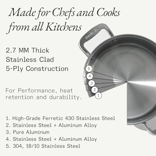 Cookware 8 Quart Stainless Steel Stock Pot With Lid