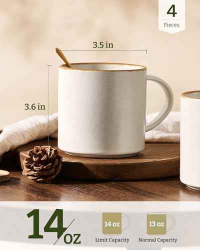 Coffee Mugs Set of 4 (4 Count)