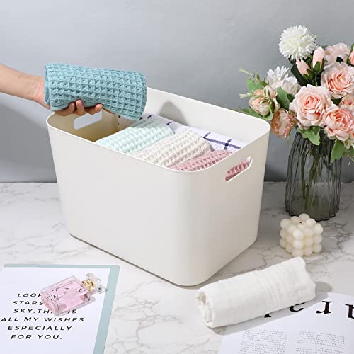 White Plastic Storage Bins (10 Count)