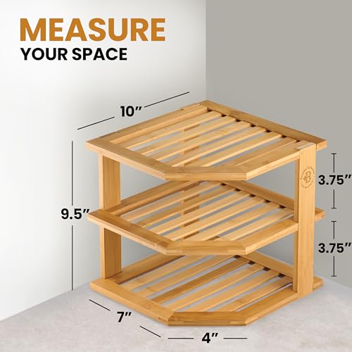 Bamboo Plate Organizer for Cabinet (2 Count)