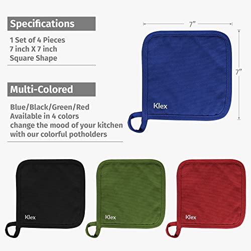 Extra Long Silicone Oven Mitts and Pot Holders (4 Count)