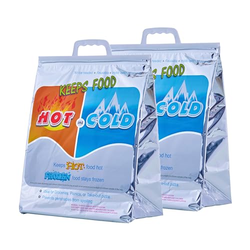 Hot and Cold Insulated Bags for Food Delivery (2 Count)
