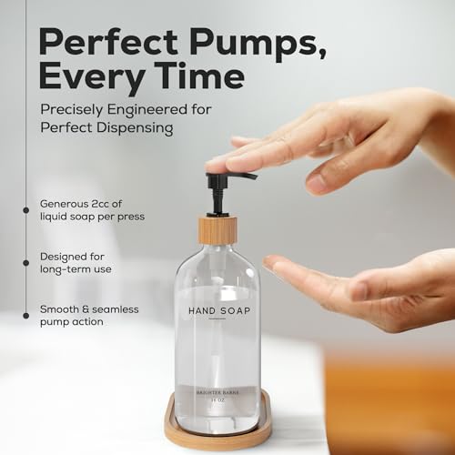 Clear Glass Hand and Dish Soap Dispenser Set by Brighter Barns