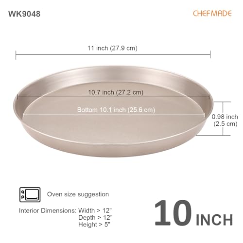 Pizza Pan, 10-Inch Non-Stick Pancake Bakeware for Oven Baking (Champagne Gold)