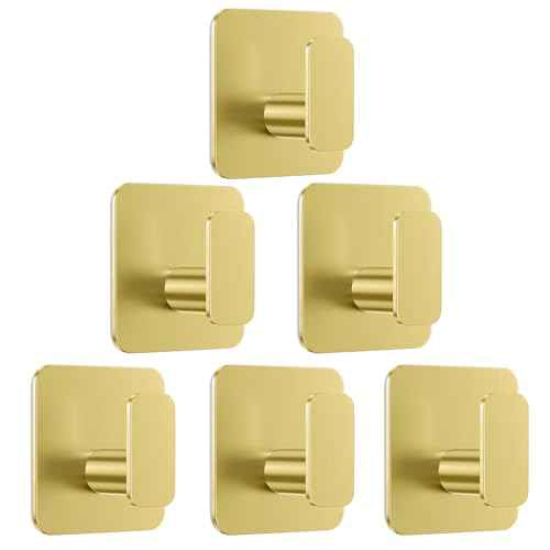 Gold Hooks for Hanging Heavy Duty (6 Count)
