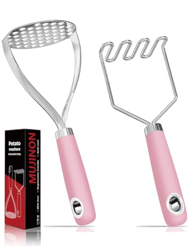 18 0 Stainless Steel Pink Potato Mashers (2 Count)