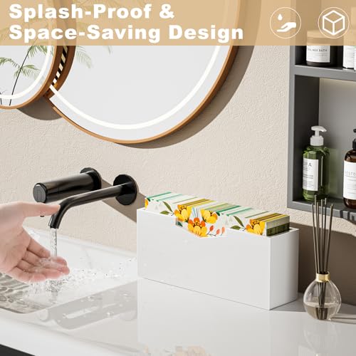 White Acrylic Guest Towel & Napkin Holder