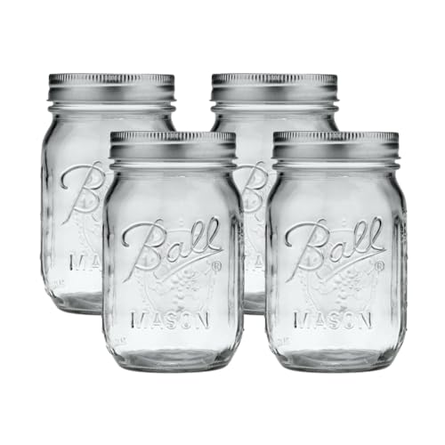 Regular Mouth Glass Mason Jars with Lids and Bands (176.3698 Ounce)