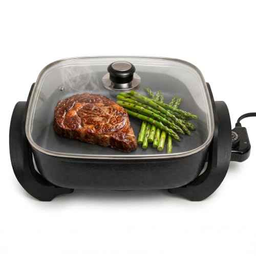 Square Electric Skillet with Lid