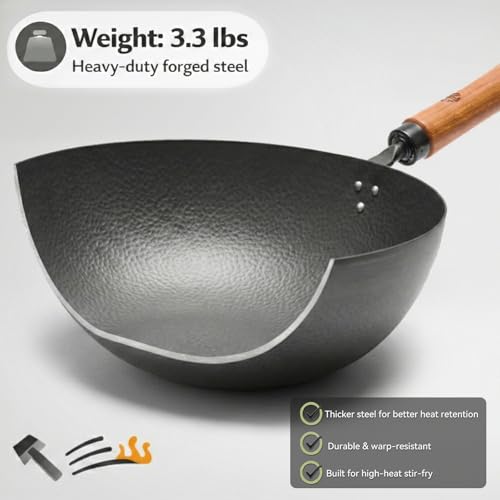 Carbon Steel Wok Pan 11 Inch