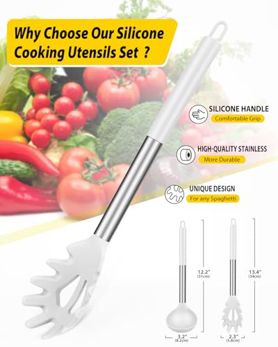 Silicone Soup Ladle and Pasta Spoon Set (2 Count)