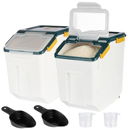 50 Pound Large Food Grade Container for Rice Flour Sugar (2 Count)