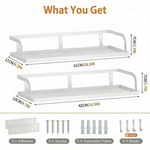 2 Pack 16.5" Extra Long Slim Hollowout Shower Caddy (2 Count)