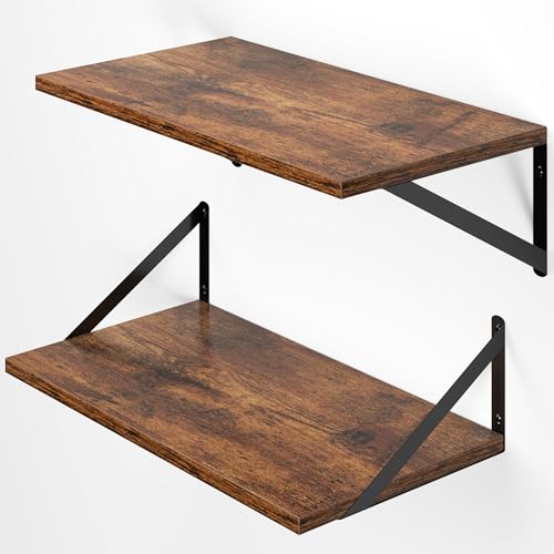 20W x 12D Deep Floating Shelves Set of 2 Rustic Brown (2 Count)