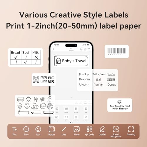 B1 Label Maker Machine with Tape for Home and School