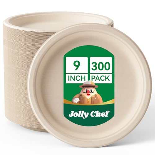 Compostable Heavy Duty Plates 9 Inch [300 Pack] Eco (300 Count)