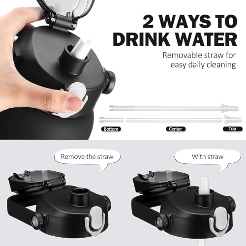 42oz Glass Water Bottles with Straw