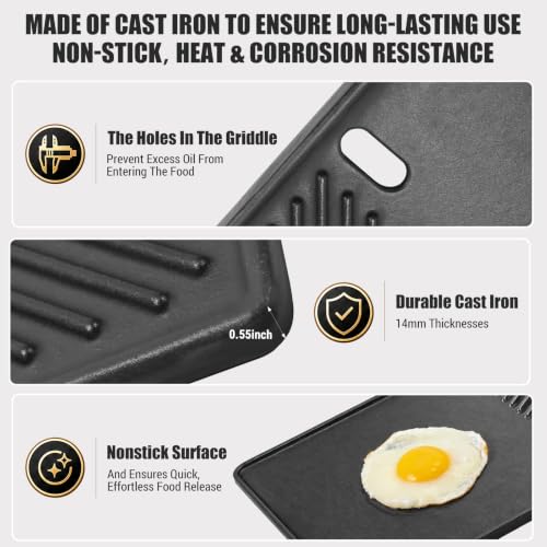 Grill Griddle and Grates for Weber Spirit 300 and II 300 Series Grills (2 Count)