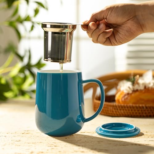 Porcelain Teacup with Infuser and Lid