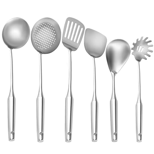 6 Pc Stainless Steel Cooking Utensils Set with Ergonomic Handles (6 Count)