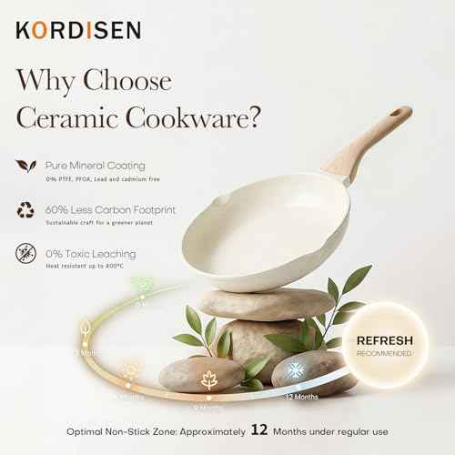 Ceramic Non Stick Frying Pans Skillet with Lid