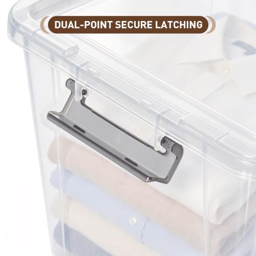 58.1 QT Plastic Storage Bins with Latching Lids Stackable Storage Containers for Organizing Large Clear Storage Box for Garage (2 Count)