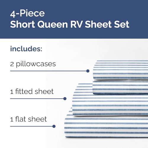 Short Queen Size 4 Piece Bed Sheet Set